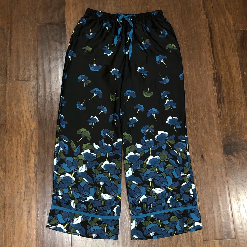 Soma satin pajama bottoms - black poetic floral